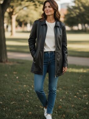 Wilsons Leather- 💯 Classic Black Leather Jacket